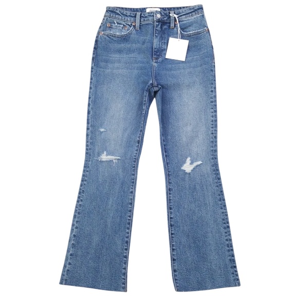 Pistola Lennon Distressed High Rise Crop Boot Jeans -Size 26 - Denny Distressed - Picture 1 of 13